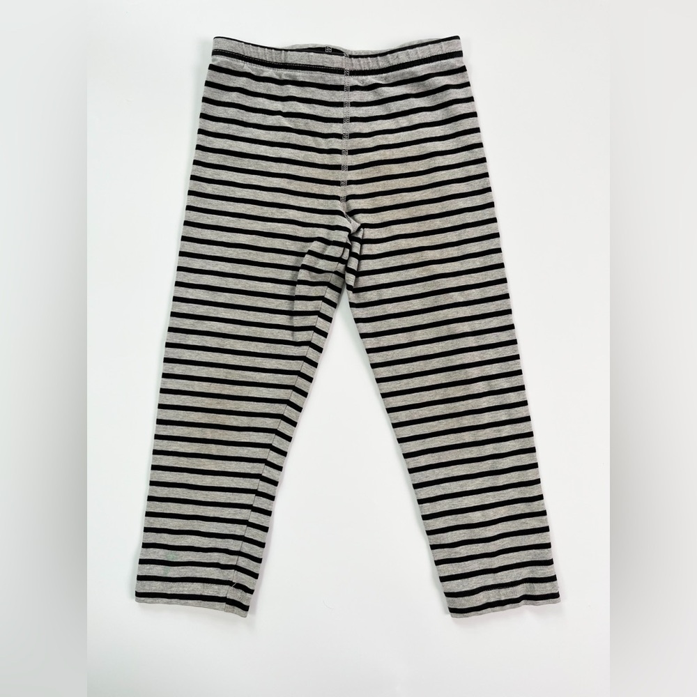 Peekaboo Beans Classic Black and Gray Striped Kids Leggings